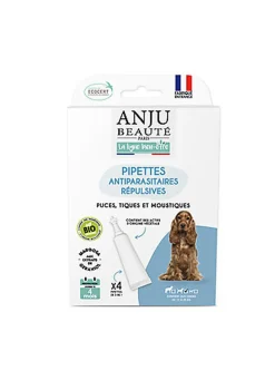 Anju Beaute - Pipettes Antiparasitaire Répulsives BIO pour Chiens 10 à 20kg - x 4