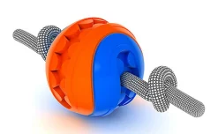 Anka - Balle Mouth 6cm + Corde Nœuds pour Chiens - 22cm