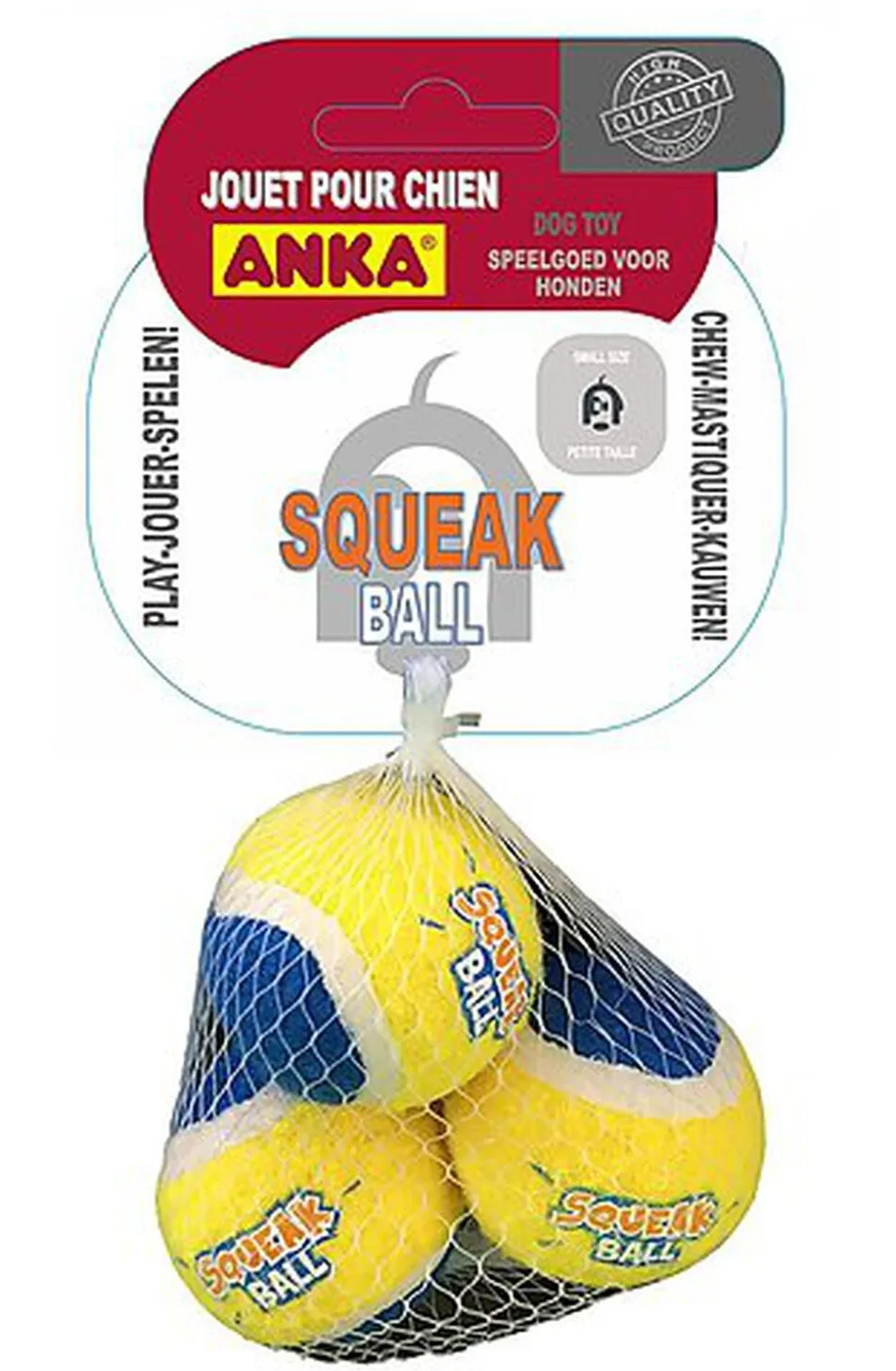 Anka - Jouet Balle Squeak Ball S pour Chiens - x3