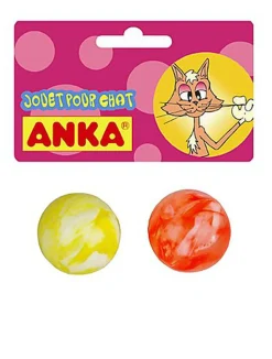 Anka - Jouet pour Chat Lot de 2 Balles Extra Rebond - 3cm