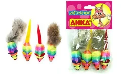 Anka - Jouet pour Chat Pack de 4 Souris Arc en Ciel