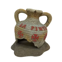 Aquadella - Décoration AMPHORA LA PINTA pour Aquarium - 11,3x10,5x11,4cm