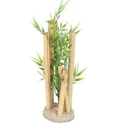 Aquadella - Décoration en Bambou Naturel M pour Aquarium - 10,5x19cm