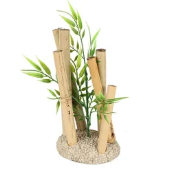 Aquadella - Décoration en Bambou Naturel S pour Aquarium - 8x13,5cm