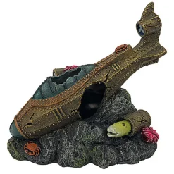 Aquadella - Décoration Sous-Marin Submergé pour Aquarium - S
