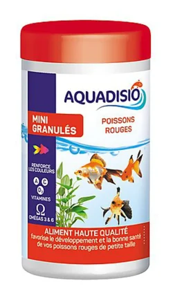 Aquadisio - Aliment Mini Granulés pour Poissons Rouges - 100ml