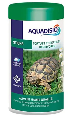 Aquadisio - Granulés Sticks pour Tortues et Reptiles Herbivores - 1200ml