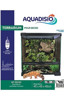 Aquadisio - Terrarium Kit Equipé pour Gecko - 45x45x45cm