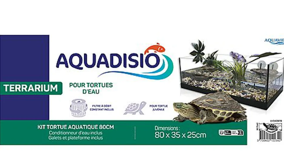 Aquadisio - Terrarium Kit Equipé pour Tortue Aquatique - 80cm