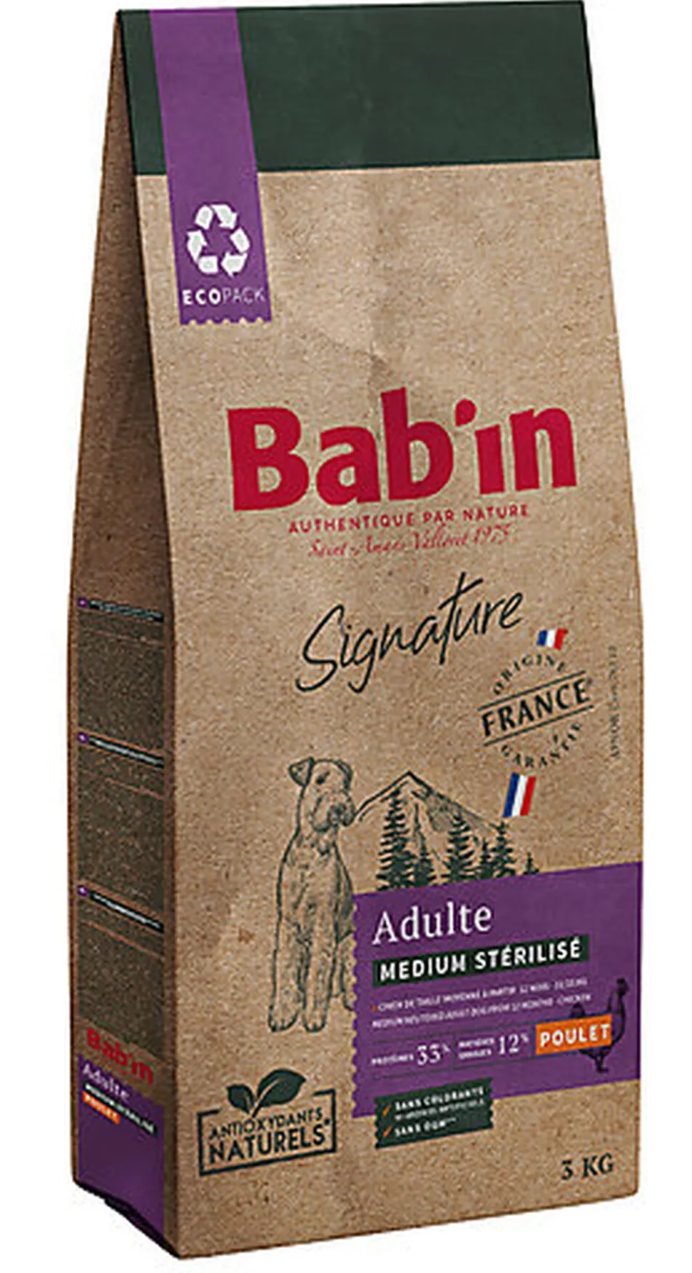 Bab'in - Croquettes Poulet pour Chien Medium Stérilisé