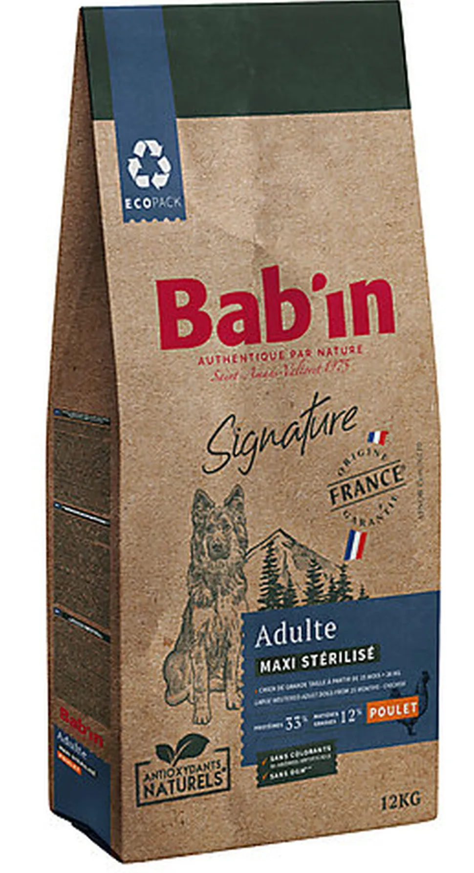 Bab'in - Croquettes Poulet pour Chiens Maxi Stérilisés - 12kg