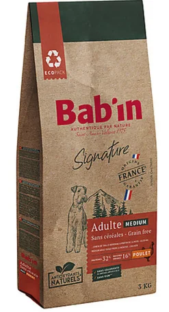 Bab'in - Croquettes sans Céréales Poulet pour Chien Medium