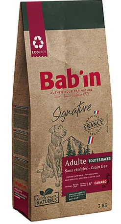 Bab'in - Croquettes sans Céréales Canard pour Chien Medium