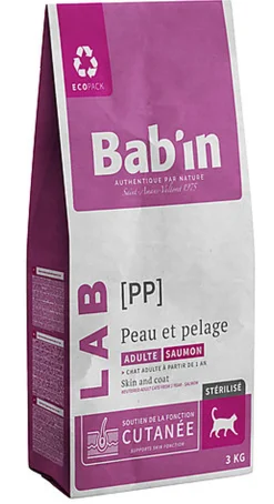 Bab'in - Croquettes Vétérinaires LAB Peau & Pelage pour Chats - 3Kg