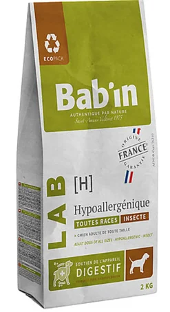 Bab'in - Croquettes Vétérinaires LAB Hypoallergénique pour Chien Medium & Maxi