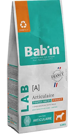 Bab'in - Croquettes Vétérinaires LAB Articulaire pour Chiens Medium & Maxi - 12kg