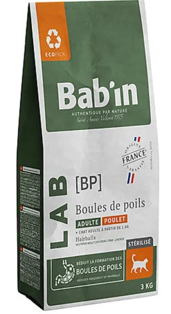 Bab'in - Croquettes Vétérinaires LAB Anti Boules de Poils pour Chat