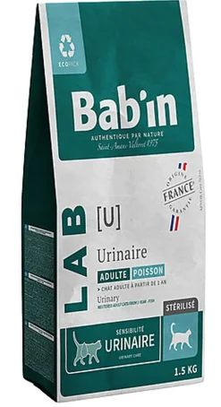 Bab'in - Croquettes Vétérinaires LAB Urinaire Poisson pour Chat