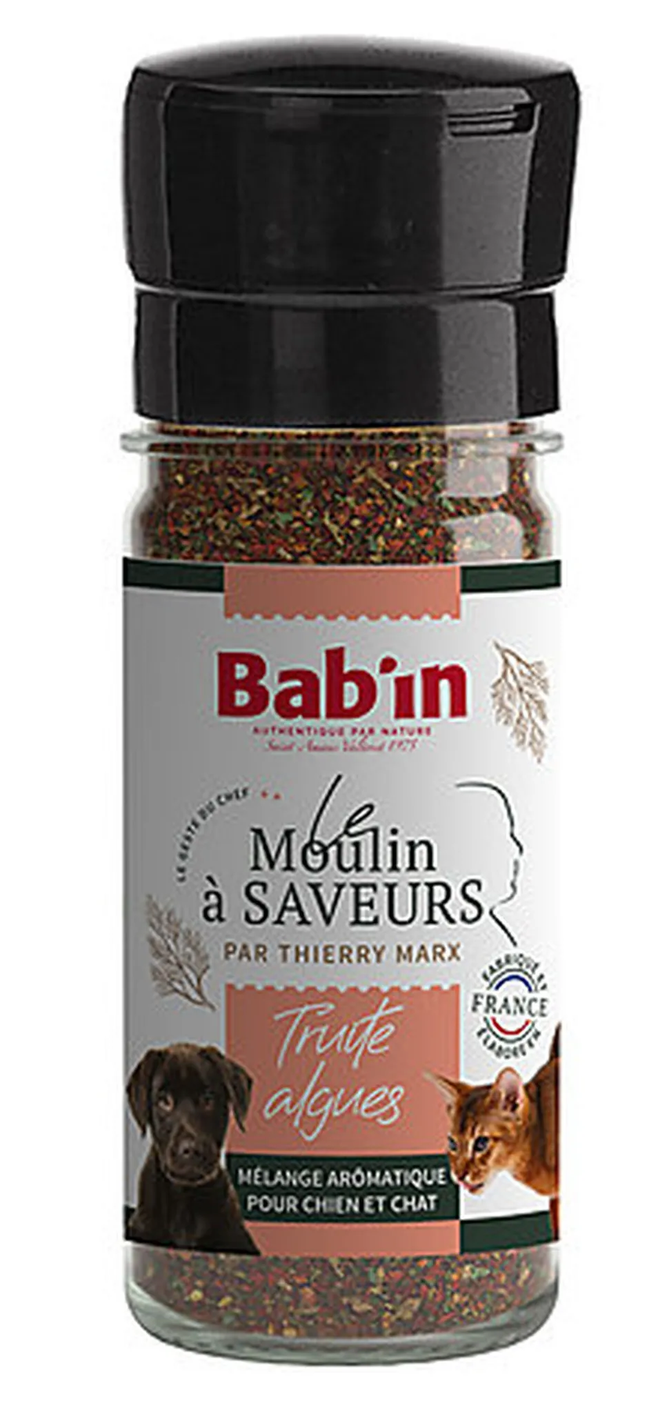 Bab'in - Moulin à Saveurs Mélange Aromatique Truite & Algue pour Chiens et Chats - 45g