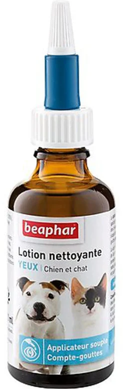 Beaphar - Lotion Nettoyante des Yeux avec Applicateur Souple pour Chiens et Chats - 50ml