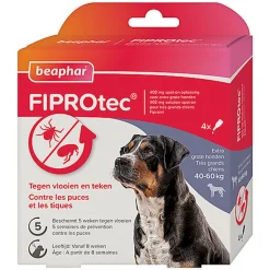 Beaphar - Pipettes Antiparasitaires Fiprotec pour Très Grand Chien - X4