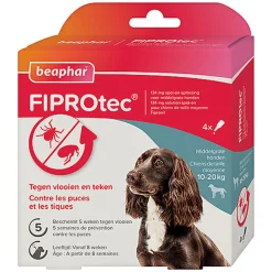 Beaphar - Pipettes Antiparasitaires Fiprotec pour Chien Moyen - X4
