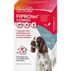 Beaphar - Pipettes Anti-tiques Fiprotec Combo pour Chien Moyen - x3