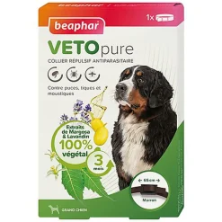 Beaphar - VETOpure collier répulsif antiparasitaire pour grand chien - Marron