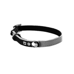 Bobby - Collier PORTE-ADRESSE Réfléchissant pour Chat - Gris