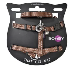 Bobby - Harnais + Laisse Safe 10 Marron pour Chats - 30cm