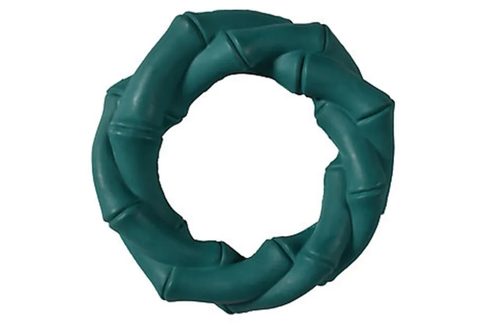 Bobby - Jouet Anneau Bambou Caoutchouc Vert pour Chiens