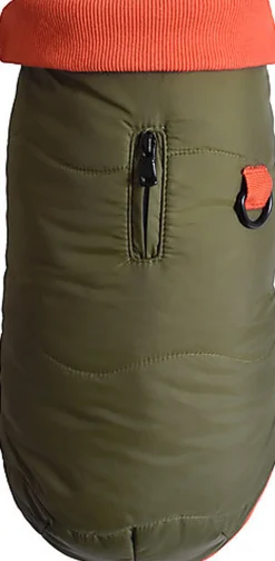 Bobby - Manteau Contraste Kaki pour Chiens -  30cm/S