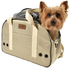 Bobby - Sac de Transport Tennis Beige pour Chiens et Chats - 45cm