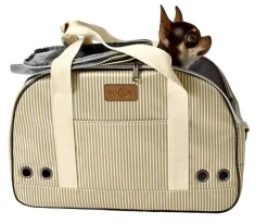 Bobby - Sac de Transport Tennis Beige pour Chiens et Chats - 45cm