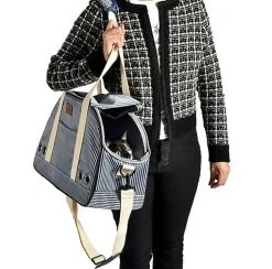 Bobby - Sac de Transport Tennis Marine pour Chiens et Chats - 45cm