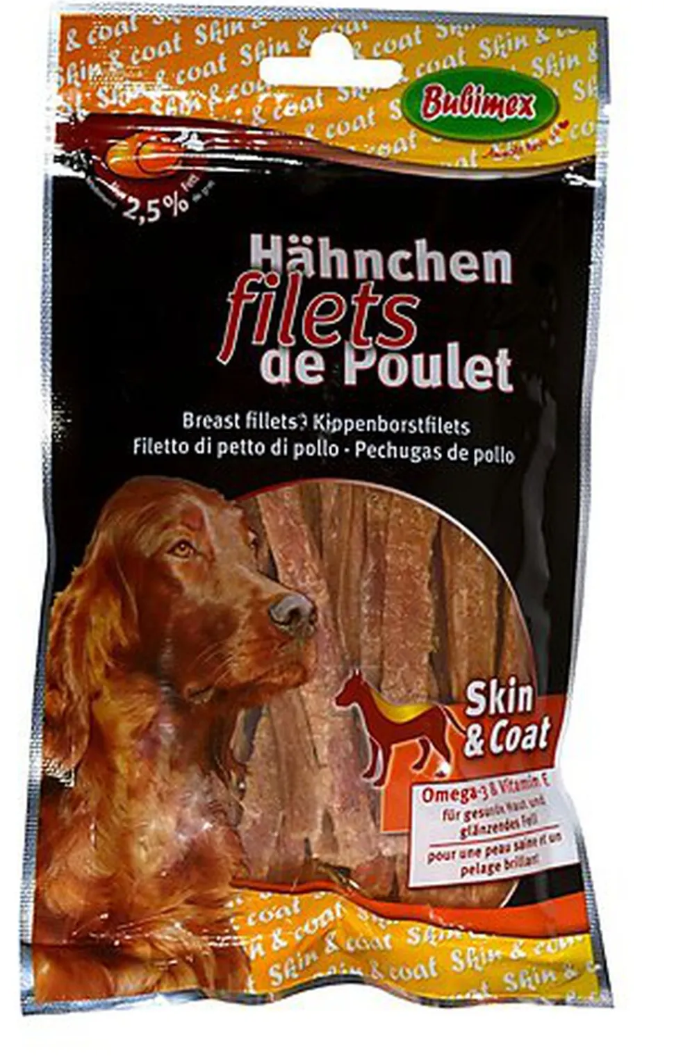 Bubimex - Friandises Filet de Poulet Skin&Coat pour Chiens - 100g
