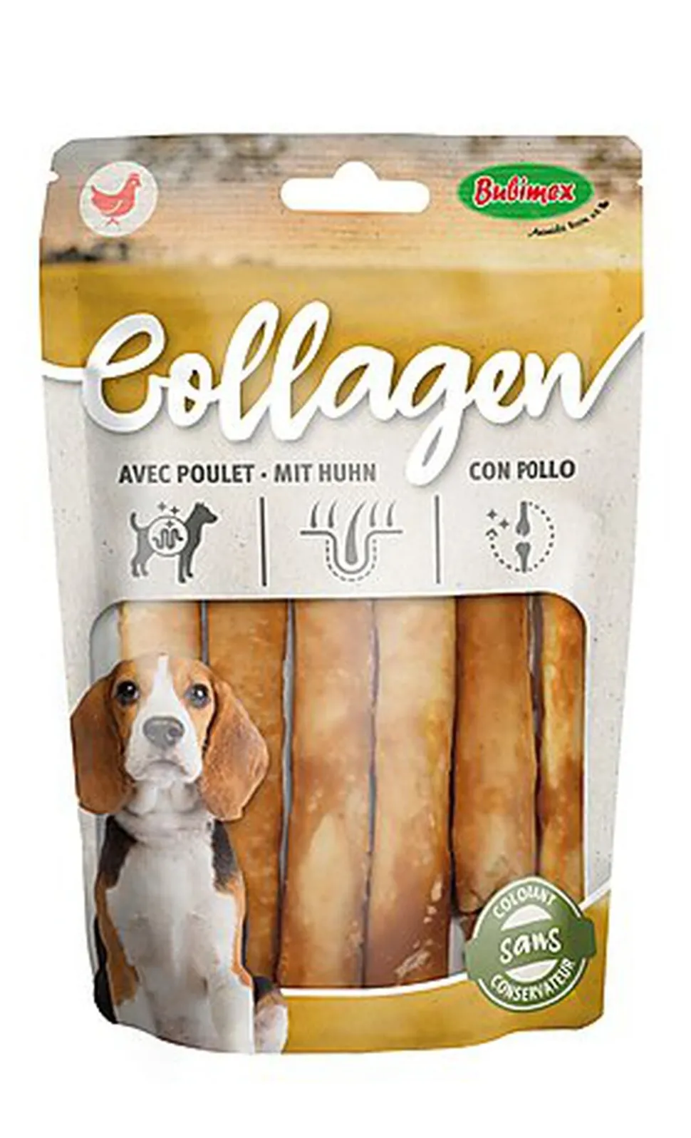 Bubimex - Friandises Stick de Collagène au Poulet - 13cm
