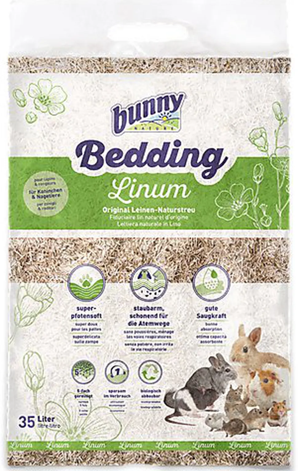 BunnyNature - Litière naturelle lin Bedding Linum - 35 l