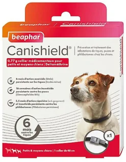 Canishield - Collier Anti-Puces Tiques pour Chien Petit et Moyen