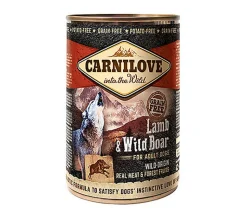 CARNILOVE - CHIEN ADULT AGNEAU & SANGLIER SAUVAGE BOÎTE - 400 GR