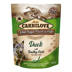 CARNILOVE - CHIEN ADULTE CANARD ET FLÉOLE DES PRÉS POCHON - 300 GR