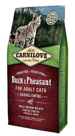 Carnilove - Croquettes Hairball Canard et Faisan pour Chat