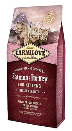 Carnilove - Croquettes Kittens Saumon et Dinde pour Chaton
