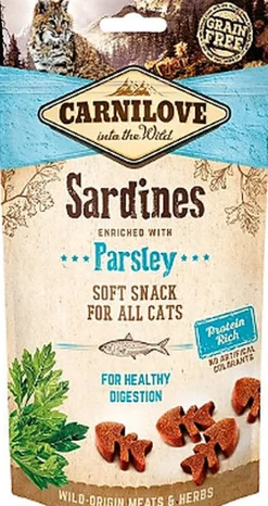 Carnilove - Friandises Semi-humide Sardines et Persil pour Chat - 50g