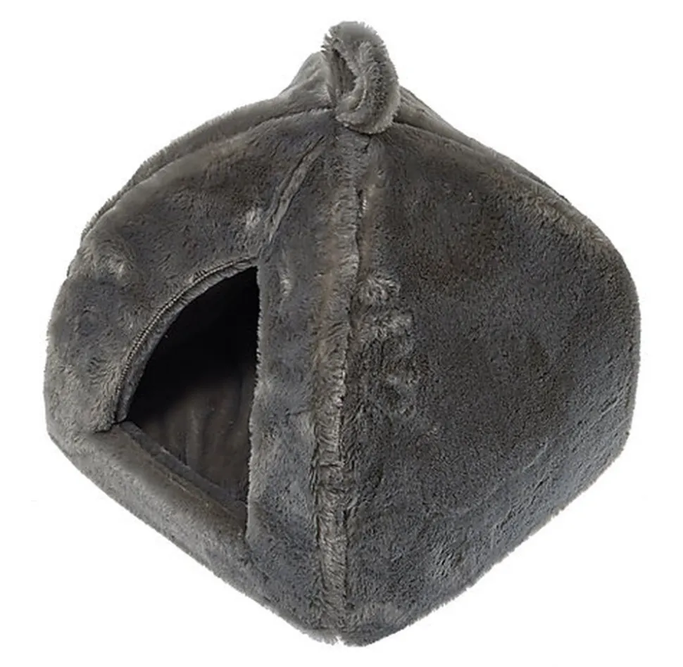Cat's Fashion - Igloo Furly Gris pour Chat - 40x40x35cm