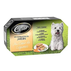 Cesar - Terrines Au Cœur de Légumes pour Chien - 4x150g