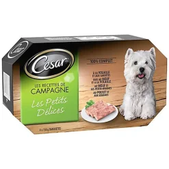 Cesar - Terrines Les Petits Délices aux Viandes pour Chien - 4x150g