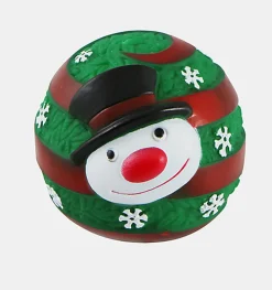 Christmas DOG TOY - Balle Vinyle Bonhomme de Neige pour Chien - 9cm