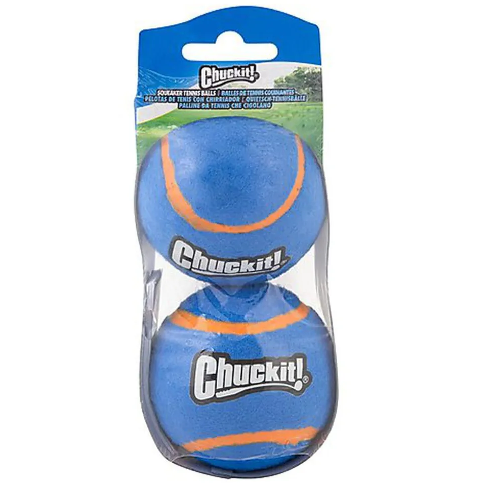 ChuckIt! - Pack 2 Balles Squeaker Tennis Balls pour Chiens - M