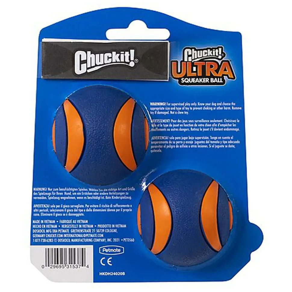 ChuckIt! - Pack 2 Balles Ultra Squeaker Ball pour Chiens - S